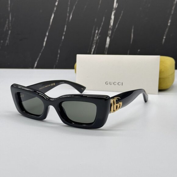NEW GG1827S 001 GUCCI SHINY BLACK WOMEN GUCCI SUNGLASSES - Picture 1 of 13